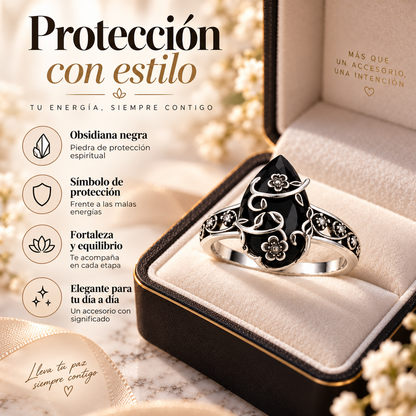 Velum™ Anillo Protector de Obsidiana Negra